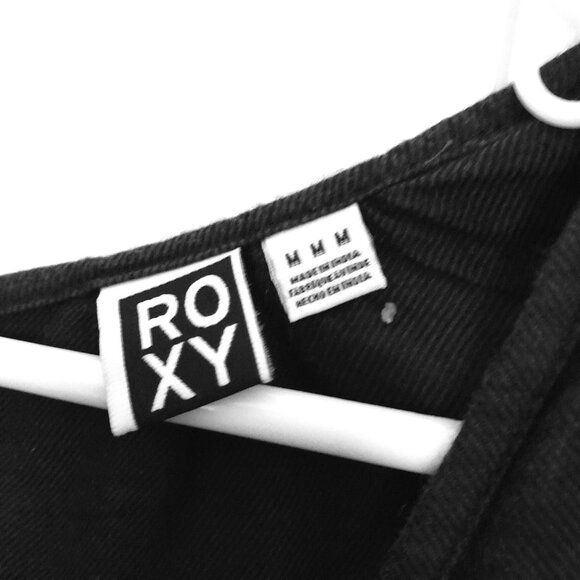 ROXY Swimming Tank Top Women’s Black Polyester Stretch Shirt Size M - Picture 3 of 4